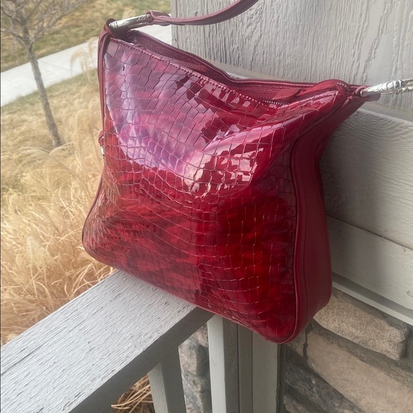 Brighton Cherie Soft Patent Croco lipstick red bag - Picture 2 of 10